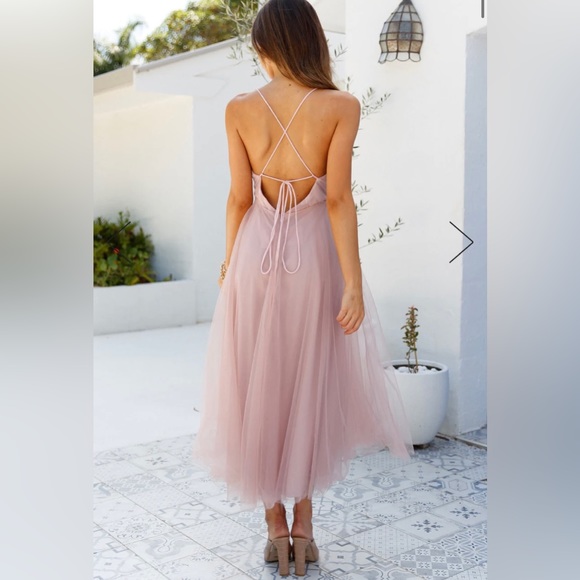 Hello Molly Corset Back Tulle Midi Dress - Picture 2 of 5
